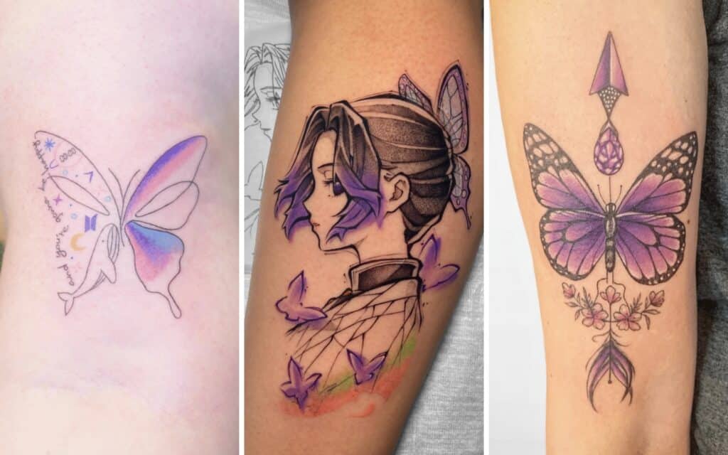 best purple butterfly tattoo designs featured image