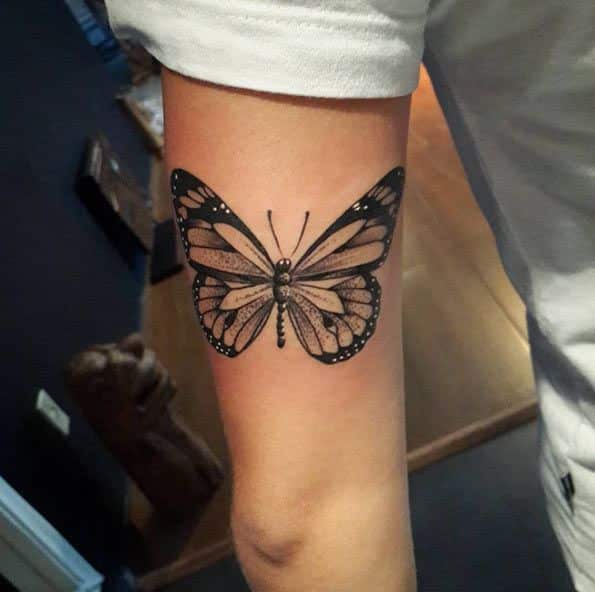 Black and Grey butterfly tattoo