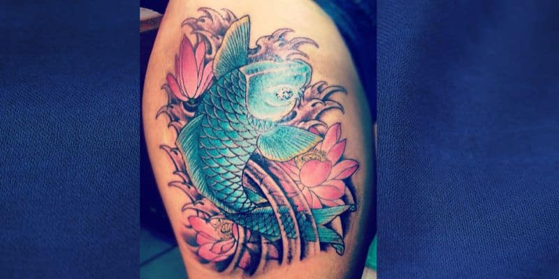 Blue in a Koi Fish Tattoo