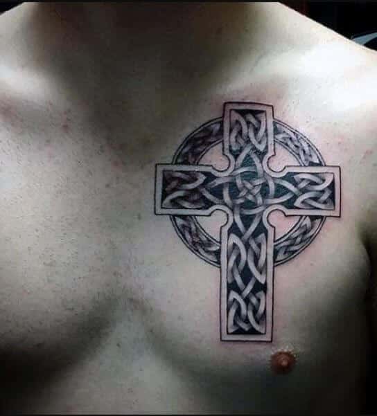 Celtic Cross Tattoo on Chest