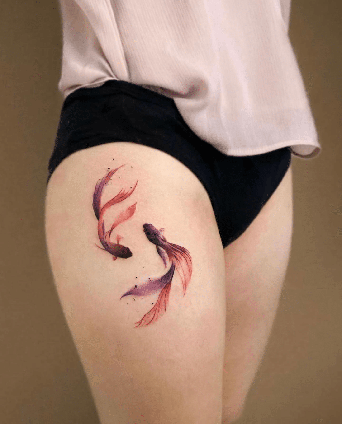 Fish Tattoos on the Thigh