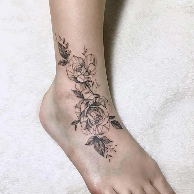 Flower Anklet tattoo ideas