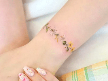 Flower Bracelet Wrist Tattoo