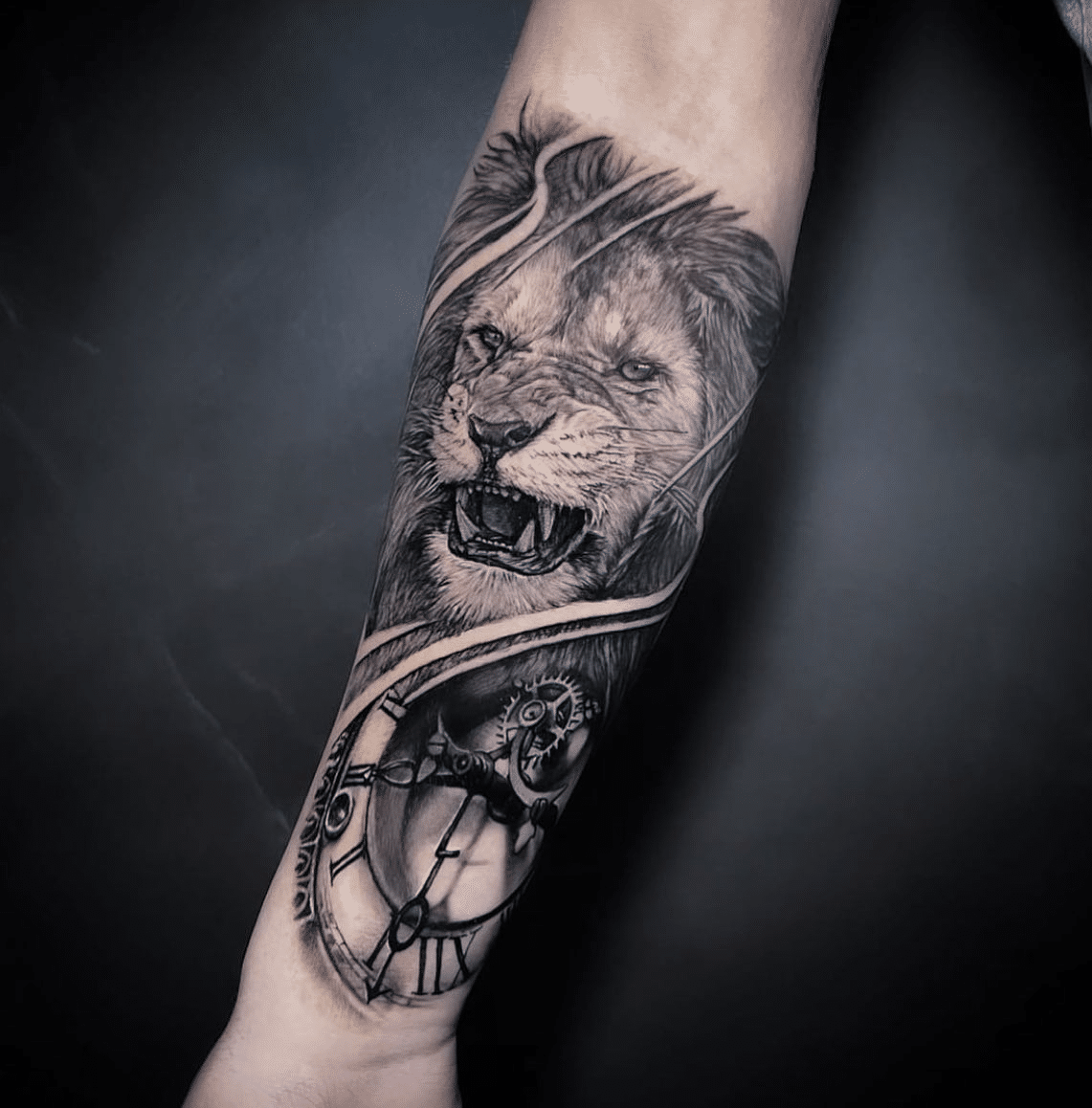 Forearm Lion Tattoo