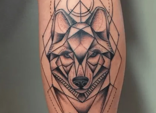 Geometric Shapes fine line tattoo