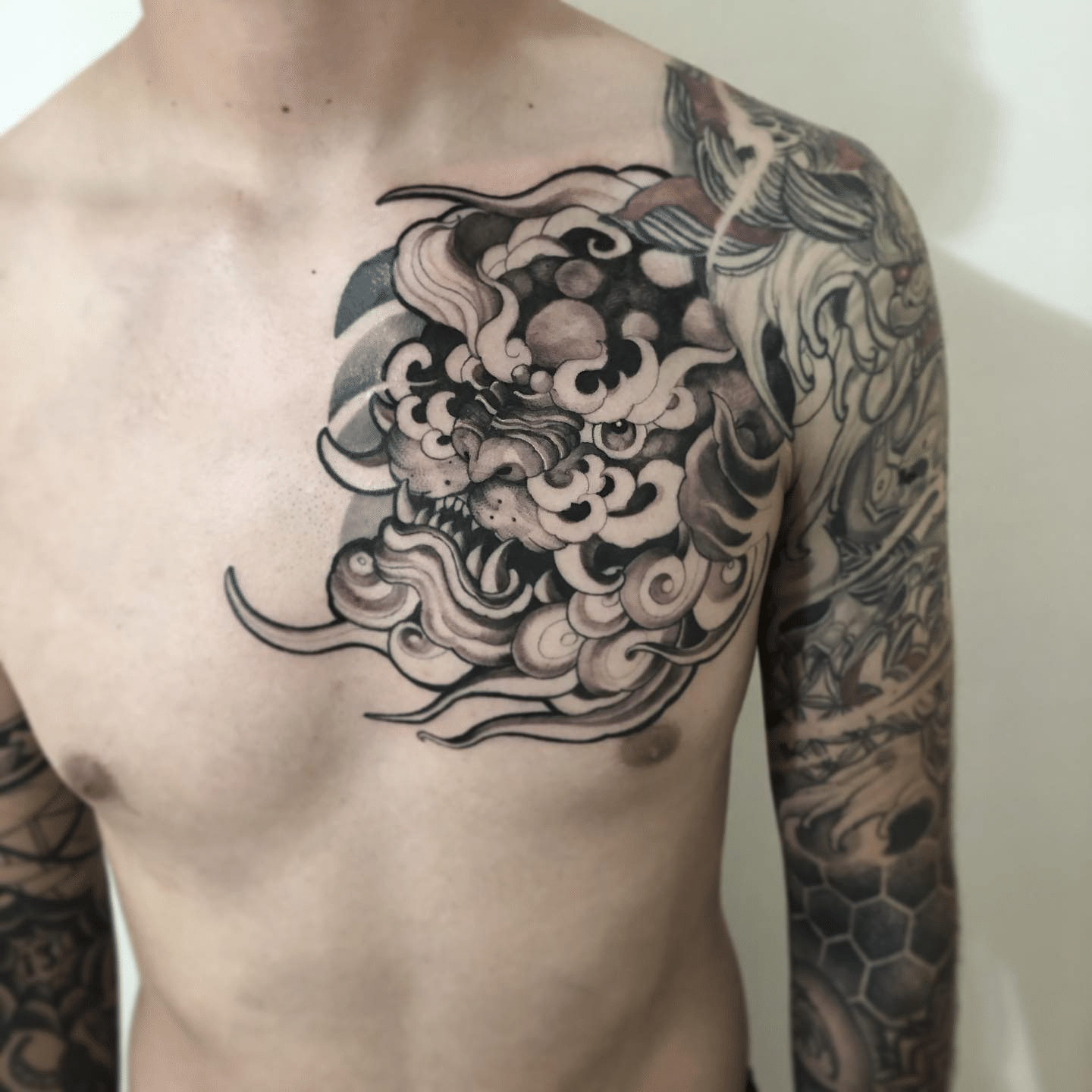 Japanese Style Chest Tattoo