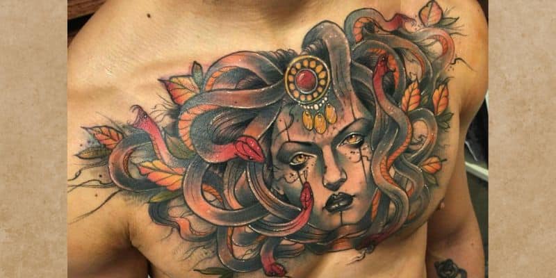 Medusa Chest Tattoo