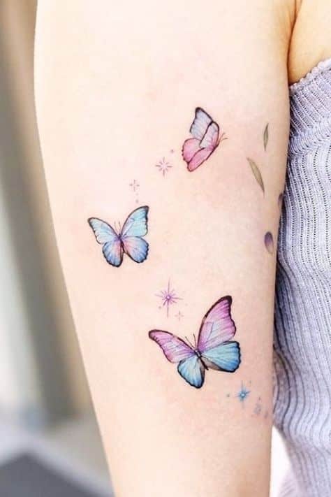 Pastel butterfly tattoo ideas