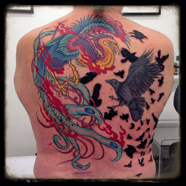 Phoenix and Crows Tatto