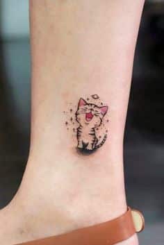 Pretty Cat Tattoo tattoo on leg