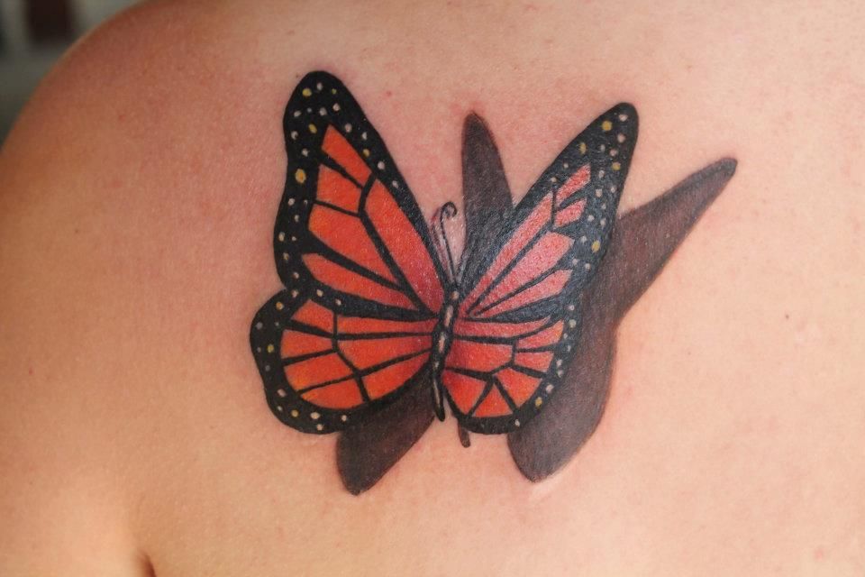 Shadow Butterfly tattoo