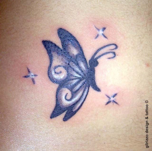 Single Color butterfly tattoo
