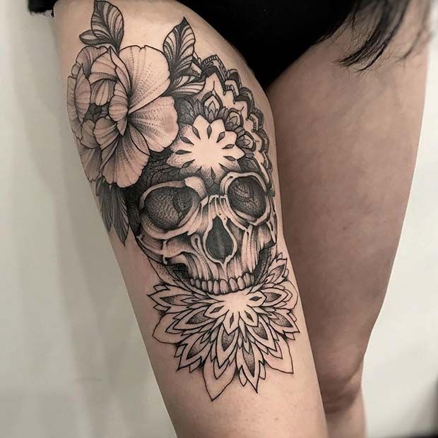Skull Tattoos idea for women