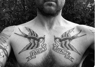 Swallow Tattoos on Chest