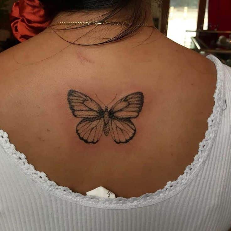 butterfly tattoo on back