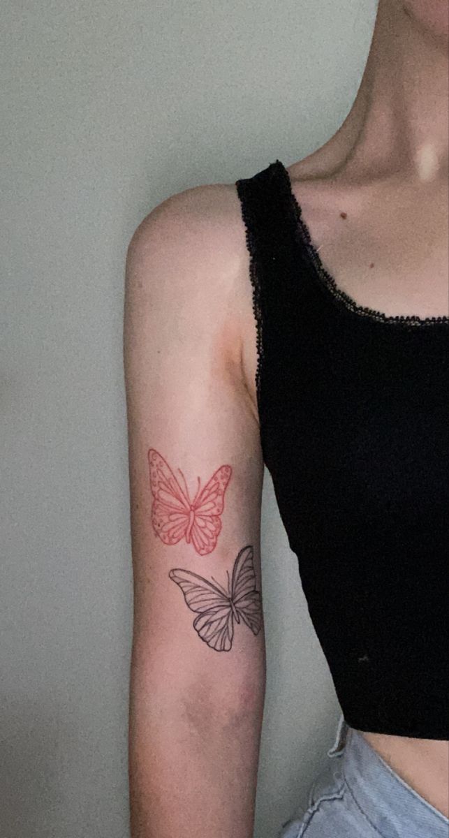butterfly tattoo on inner arm