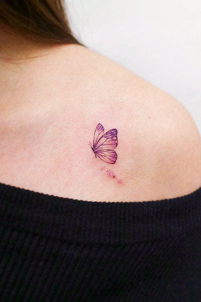 butterfly tattoo on shoulder