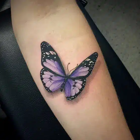 3d Realistic Butterfly Tattoo