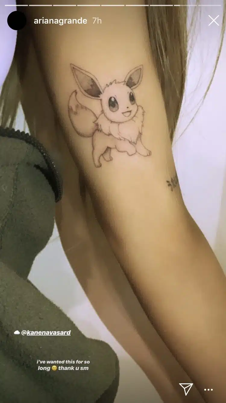 Ariana Grande pokemon tattoo