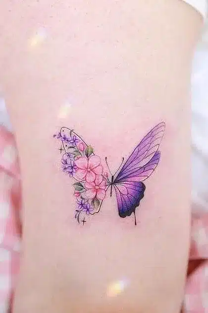 Butterfly Flower Tattoo