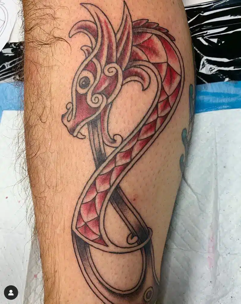 Celtic dragon head tattoo