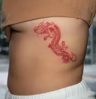 Chinese Dragon Tattoo On Side Ribs