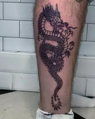 Chinese Leg Dragon Tattoos