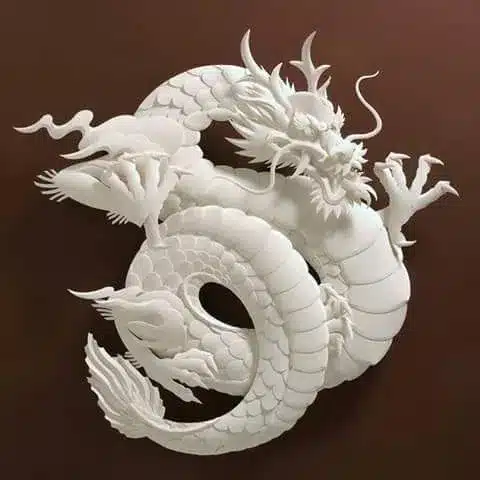 Chinese White Dragon Tattoo Design