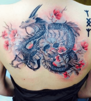 Floral Dragon Tattoo