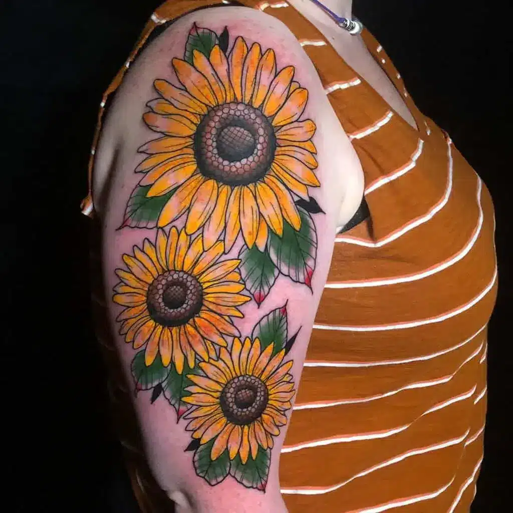 Full Sleeve Sunflower Tattoo