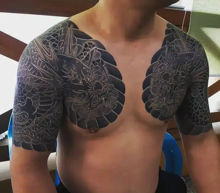 Gorgeous Black Dragon Tattoo
