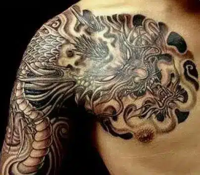 Japanese Dragon Shoulder Tattoo