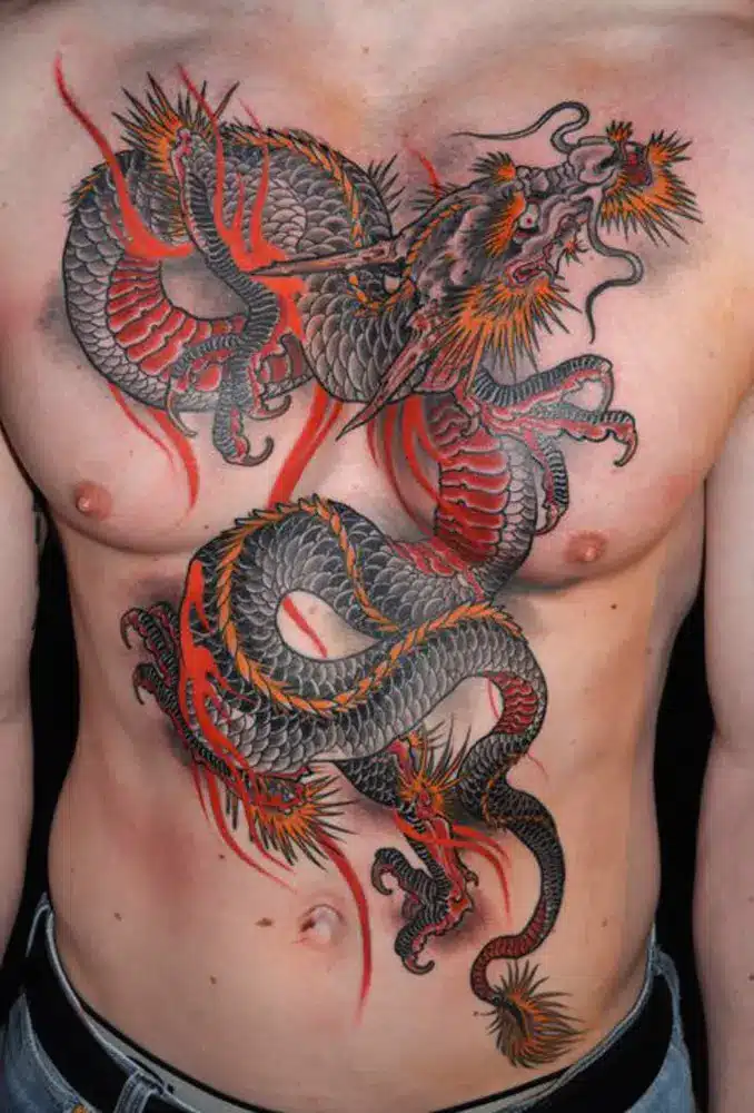 Realistic Chinese dragon tattoo