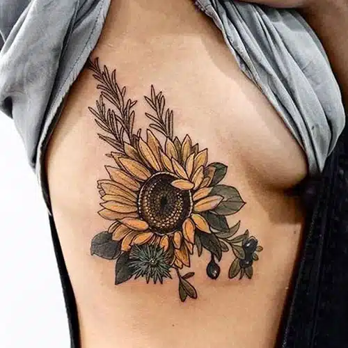 Realistic sunflower tattoo ideas