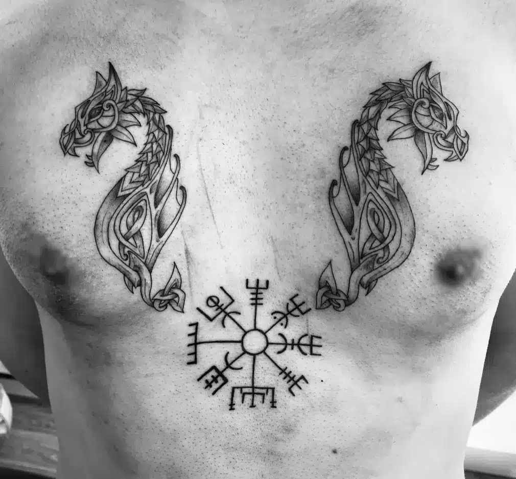 Viking style dragon tattoo
