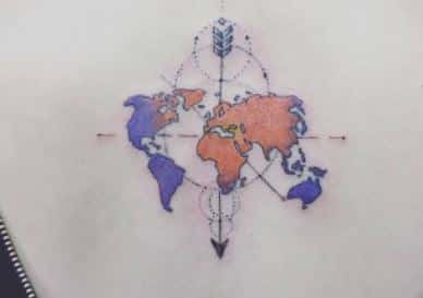 World Map Tattoo Design