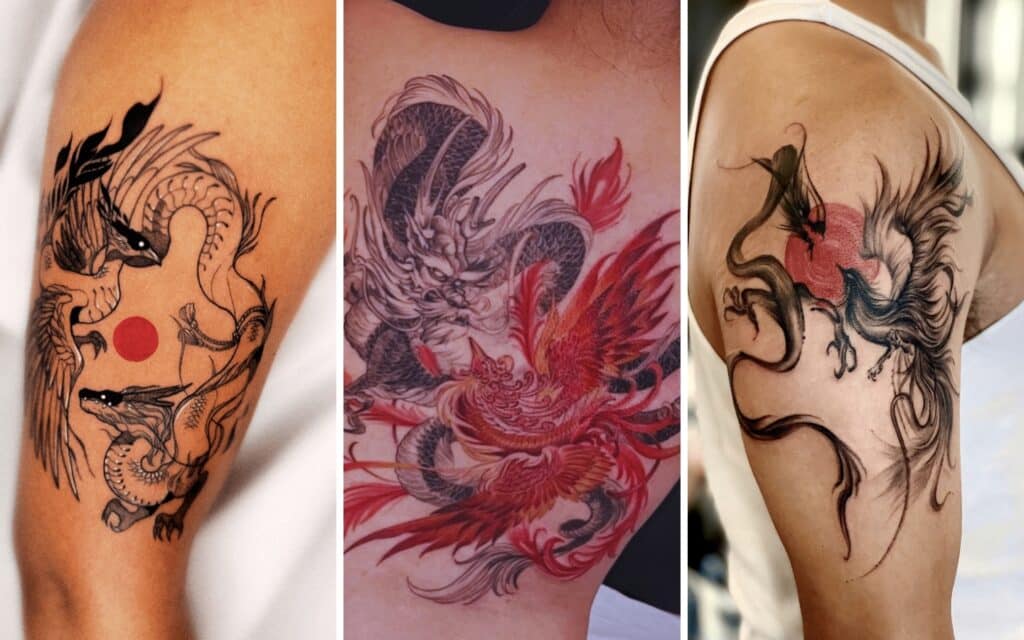 best dragon and phoenix tattoos featured image