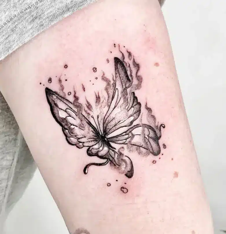 butterfly tattoo upper arm