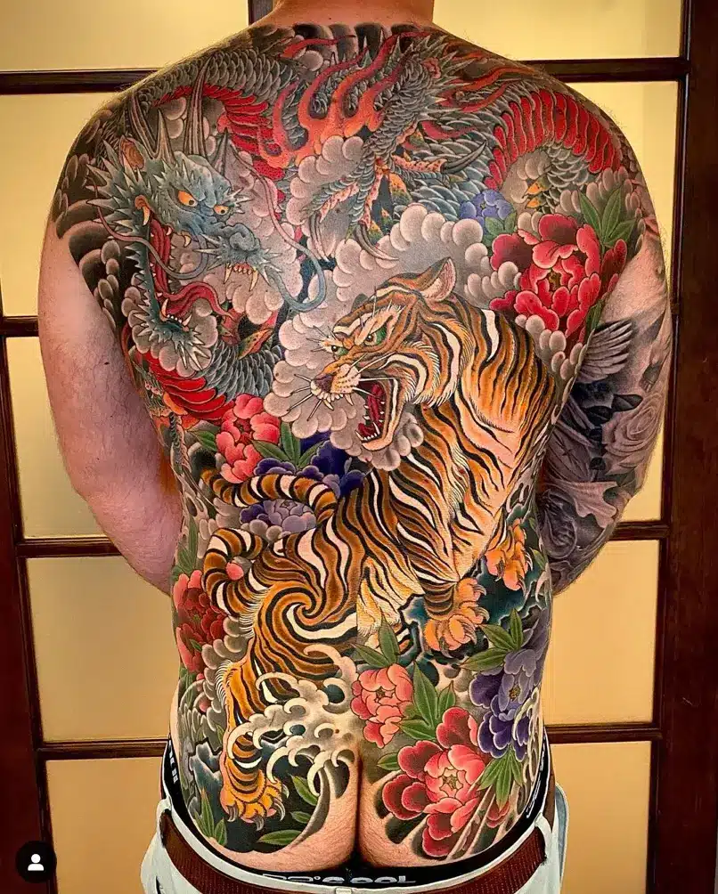 dragon tiger tattoo Full canvas