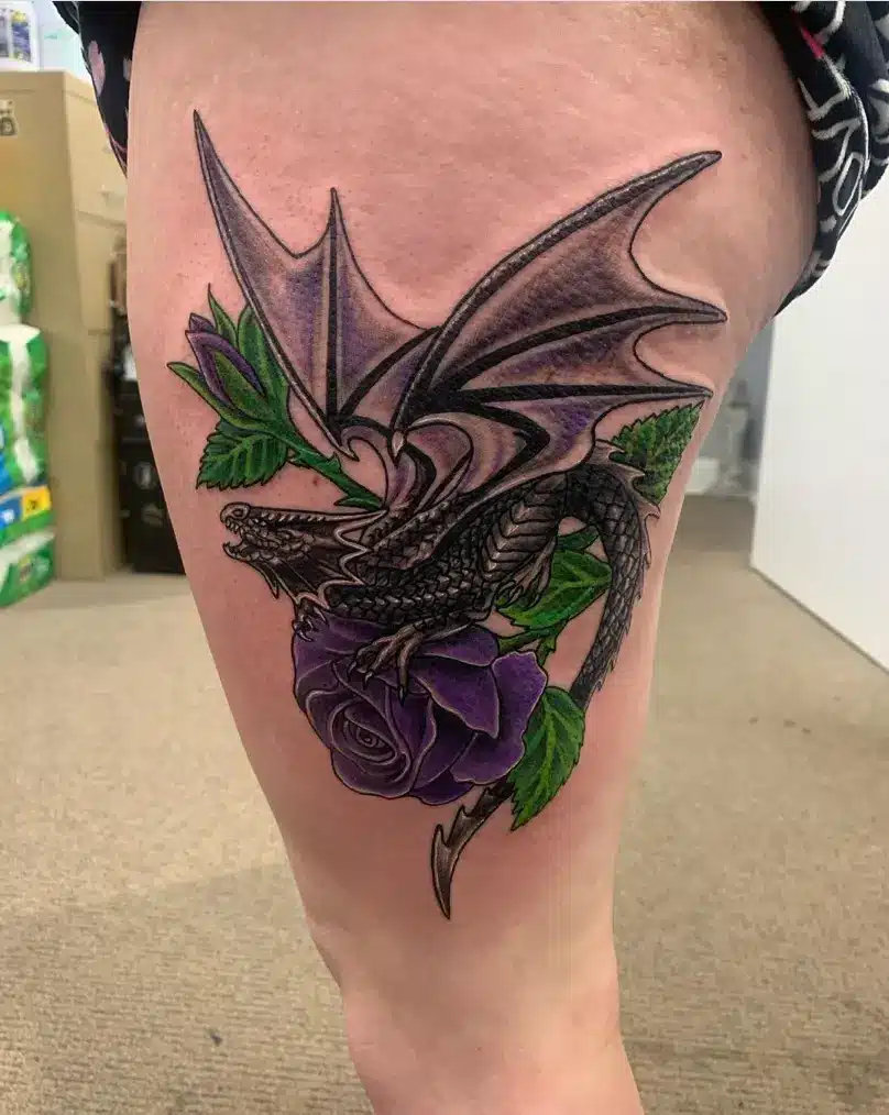 thigh dragon tattoo ideas