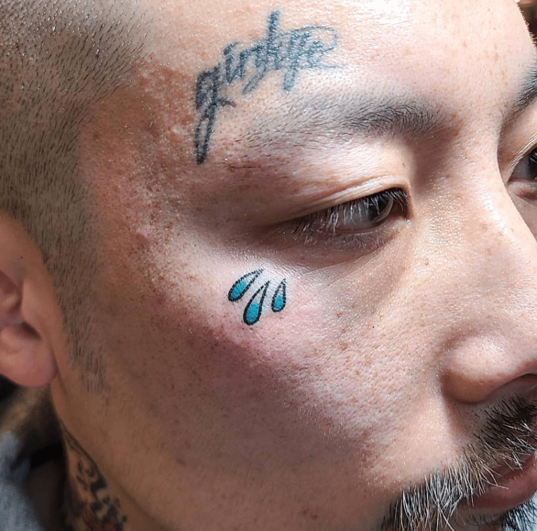 Colored Teardrop Tattoo Design
