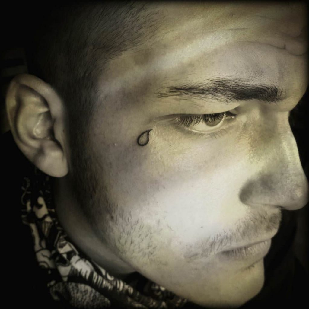 Outline Teardrop Tattoo