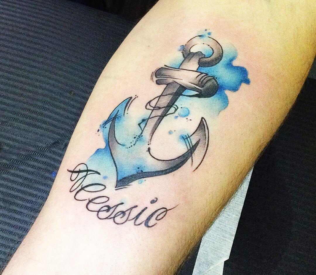 Watercolor Anchor tattoo