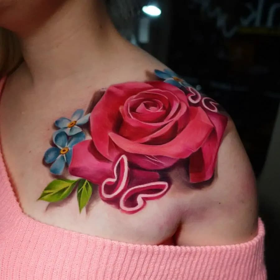 origin of red rose tattoos