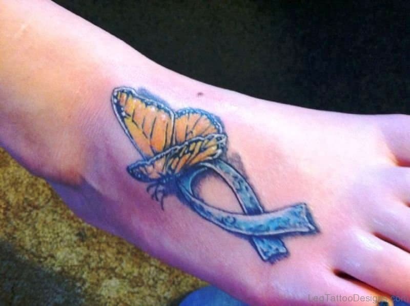Butterfly Ribbon Tattoo bright hope