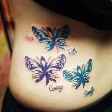 Vibrantly Colorful butterfly tattoos