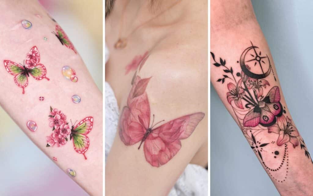 pink butterfly tattoo ideas featured image