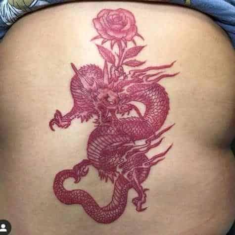 Red Dragon and Rose Tattoo