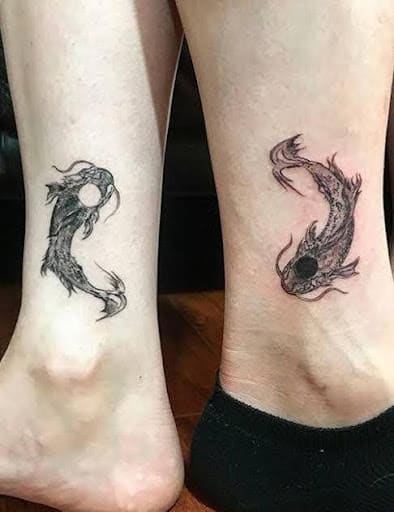 koi dragon tattoo on ankle