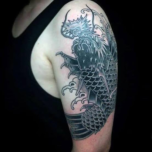 koi dragon tattoo on arm